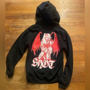 Snot hoodie black with demon babe graphic size s